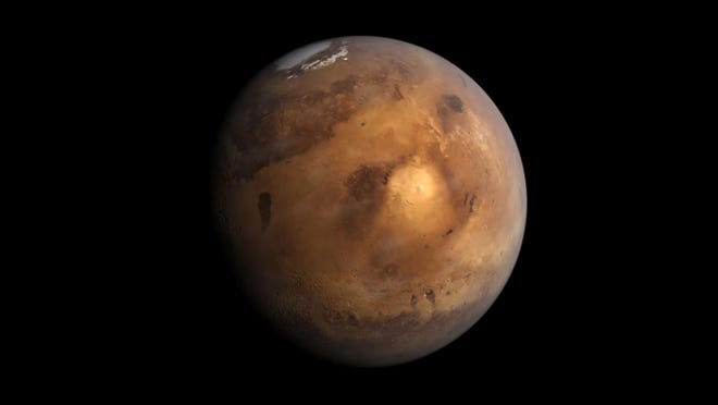 A simple view of Mars rendered in Autodesk Maya.