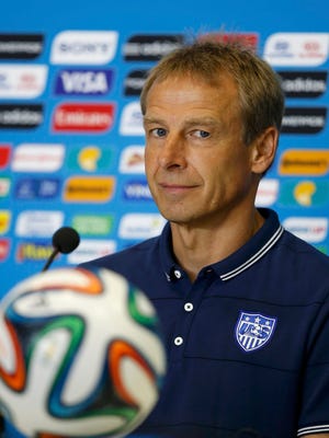 U.S. coach Jurgen Klinsmann at a news conference Sunday.