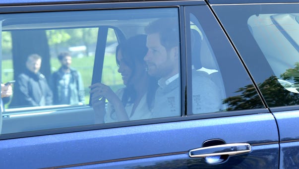 Prince Harry and Meghan Markle arrive in Windsor Thursday