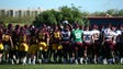 Arizona State players huddle during the first day of