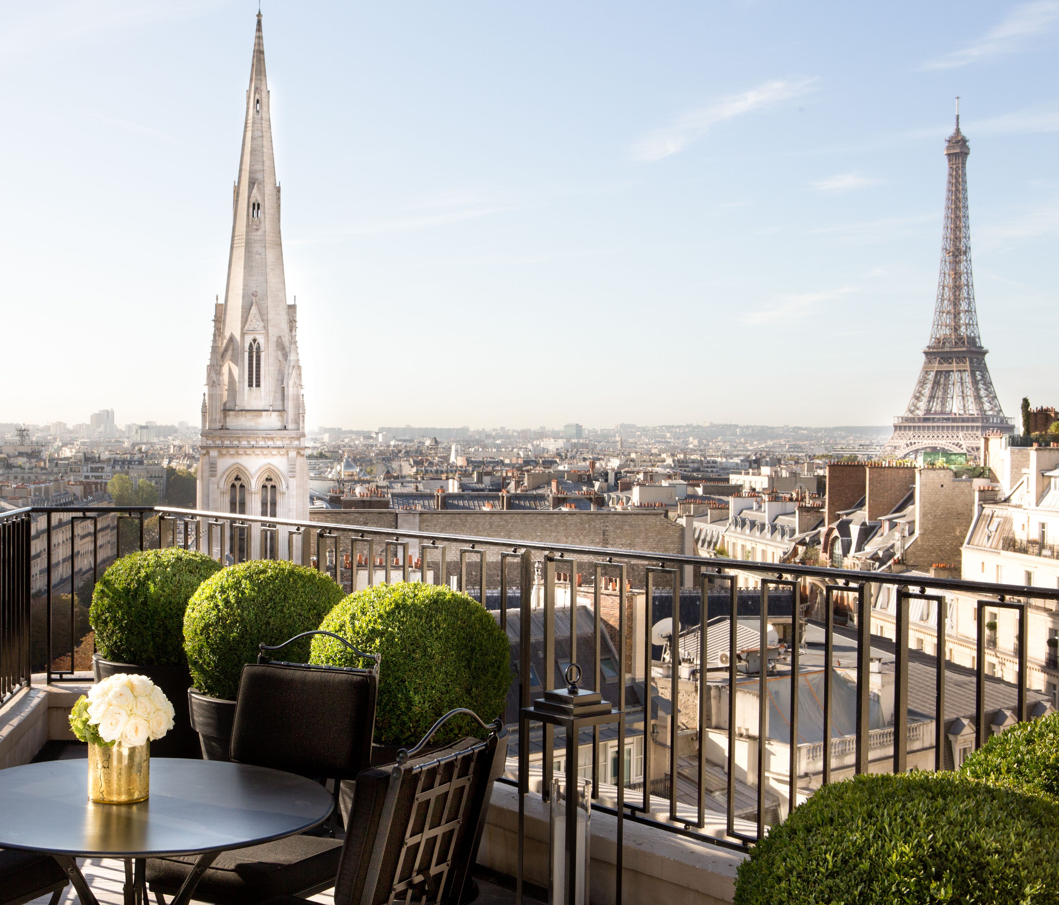 Among the most exclusive of Parisian hotels, the Four Seasons George V is known for welcoming celebrities aplenty, especially in the Penthouse Suite with amazing views from perhaps the best hotel terrace in town. For the privilege, expect to fork ove