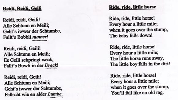 Memories Of Pa Dutch Nursery Rhymes