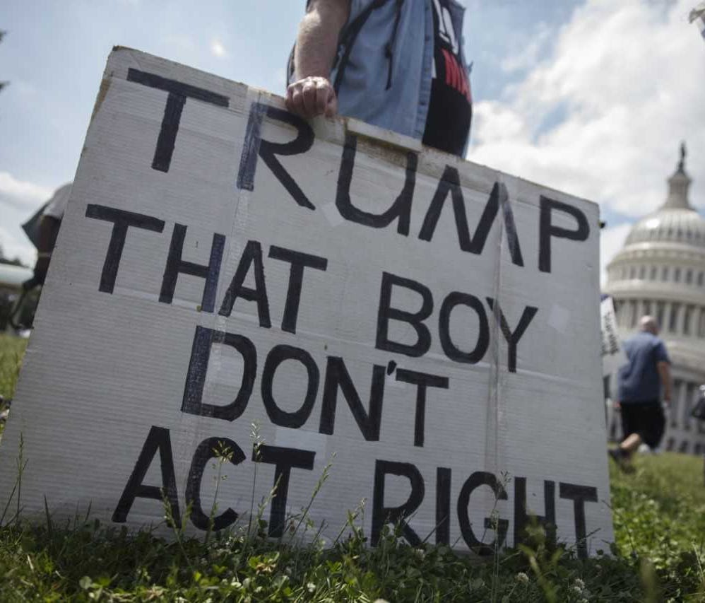 A protest on Capitol Hill in May 2018.