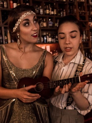 Micayla Greco, left, and Alma Haddock, from  the cast of "Twelfth Night.'