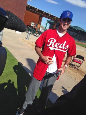 Two-time Masters champion Bubba Watson visited Reds camp on Tuesday.