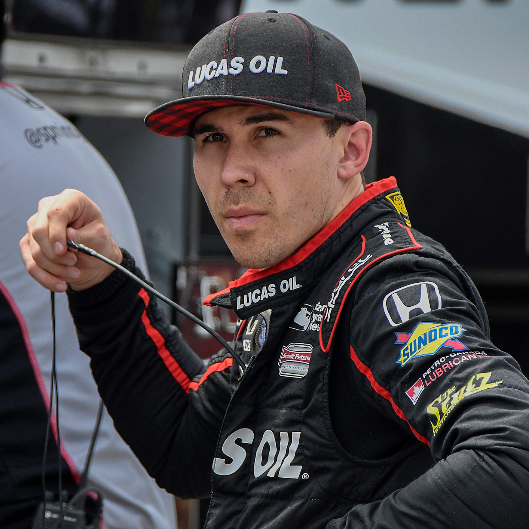 Schmidt Peterson Motorsports IndyCar driver Robert Wickens (6) during practice for the Indianapolis 500 at the Indianapolis Motor Speedway on Wednesday, May 16, 2018.