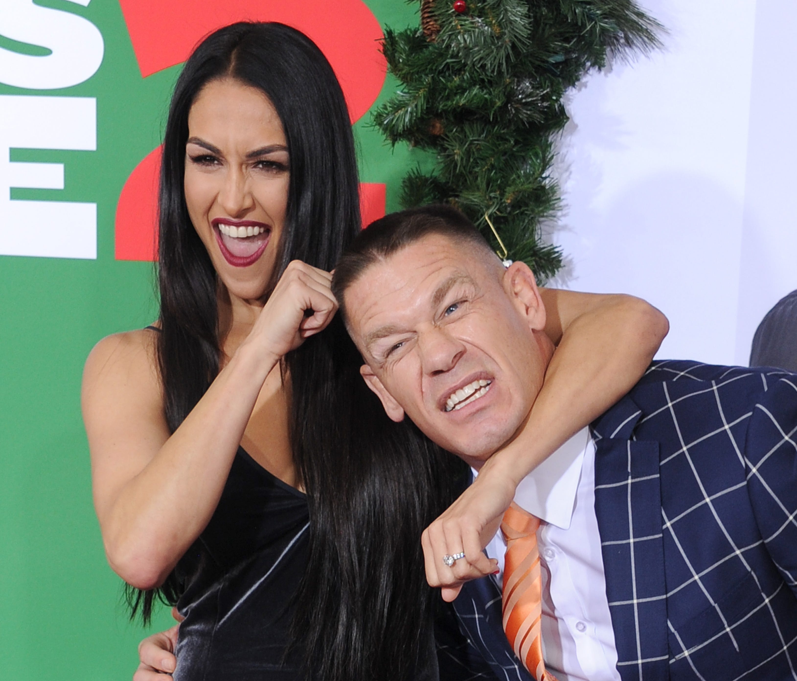 John Cena and Nikki Bella arrive at the premiere of  'Daddy's Home 2.'