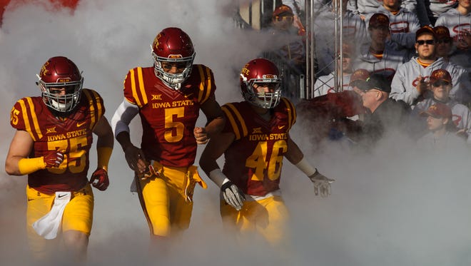 Iowa State's enters the Jack Trice stadium as they take on Oklahoma State on Saturday, November 14, 2015 in Ames.