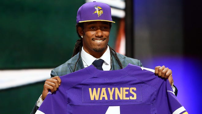 Trae Waynes (Michigan State) is selected as the number 11 overall pick to the Minnesota Vikings in the first round of the 2015 NFL Draft at the Auditorium Theatre of Roosevelt University,
