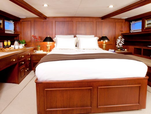The 84-foot Wishing Star has a black berth master suite