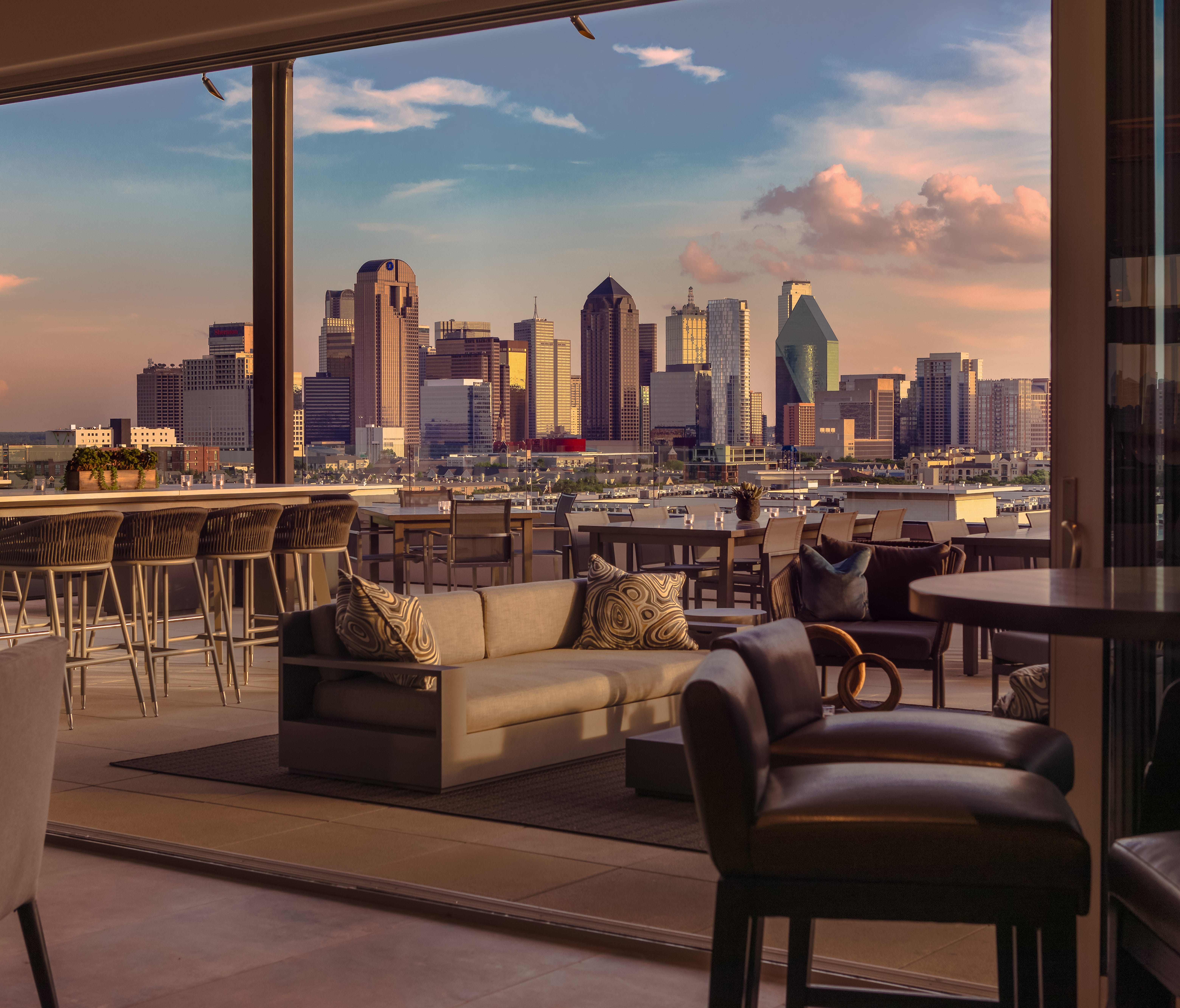 Canopy by Hilton Dallas Uptown has a new rooftop bar with panoramic views of the city. It's called Upside West Village.