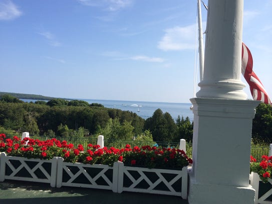 The Grand Hotel's front porch on Mackinac Island.