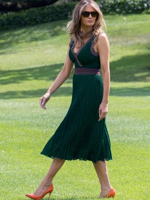 First lady Melania Trump on South Lawn of White House