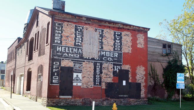 Exterior of the old Hellman Lumber Co. building at  MLK Boulevard  and Fisk Street, Covington in October 2013.