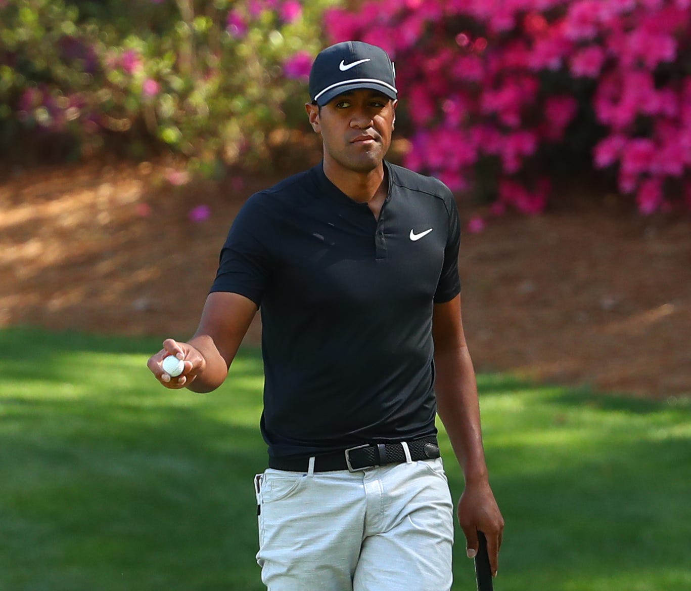 Tony Finau shot a 68 on Thursday in his first appearance at the Masters.