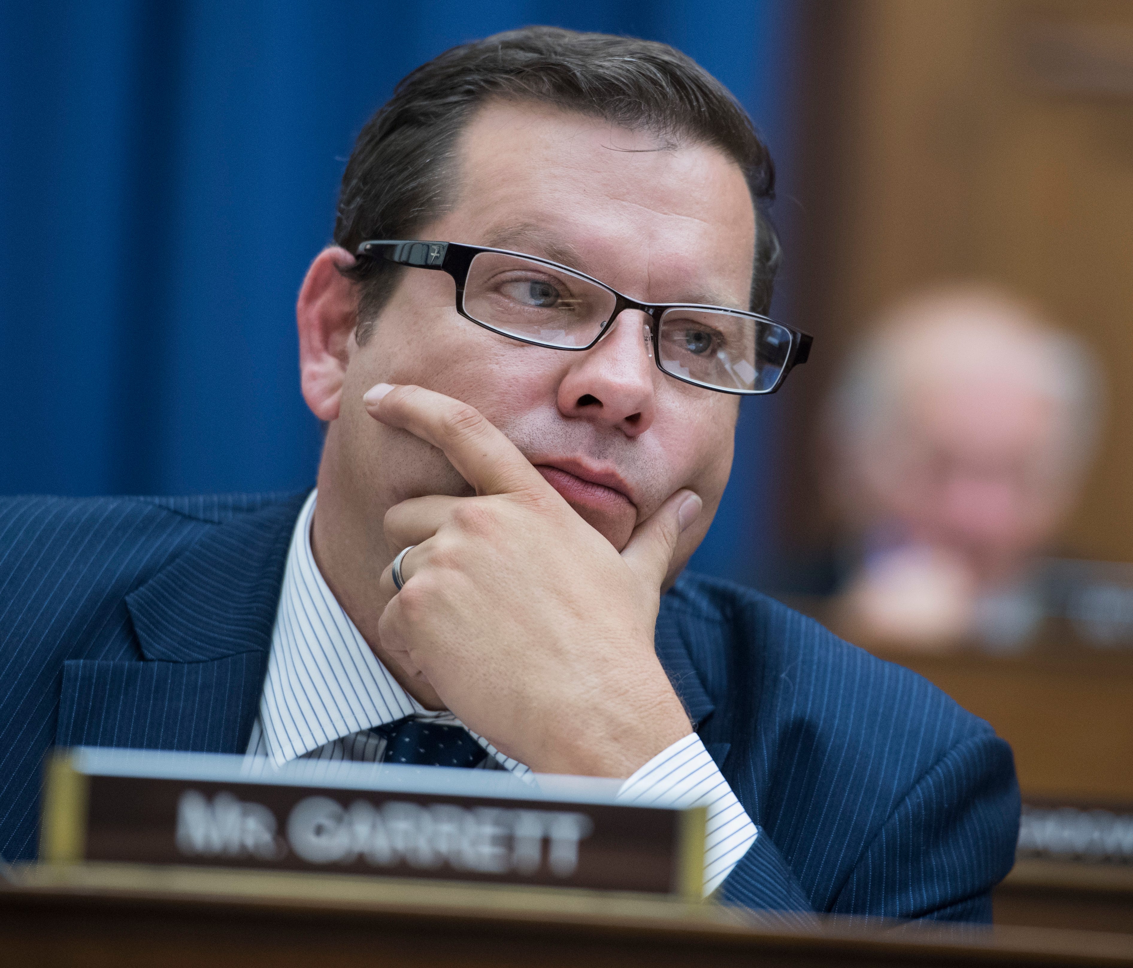 UNITED STATES - MAY 17: Rep. Tom Garrett, R-Va., attends a House Foreign Affairs Committee markup in Rayburn Building on May 17, 2018. (Photo By Tom Williams/CQ Roll Call) (CQ Roll Call via AP Images)