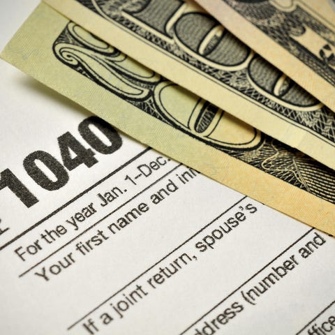 An Internal Revenue Service 1040 tax form