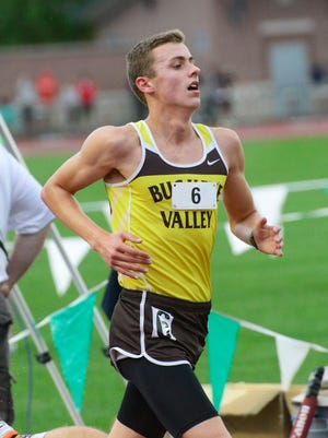 Buckeye Valley sophomore Zach Kreft competes in the boys 3200 during the Division I state final Saturday at Jesse Owens Memorial Stadium in Columbus.