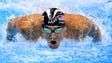 Michael Phelps during the men's 100-meter butterfly