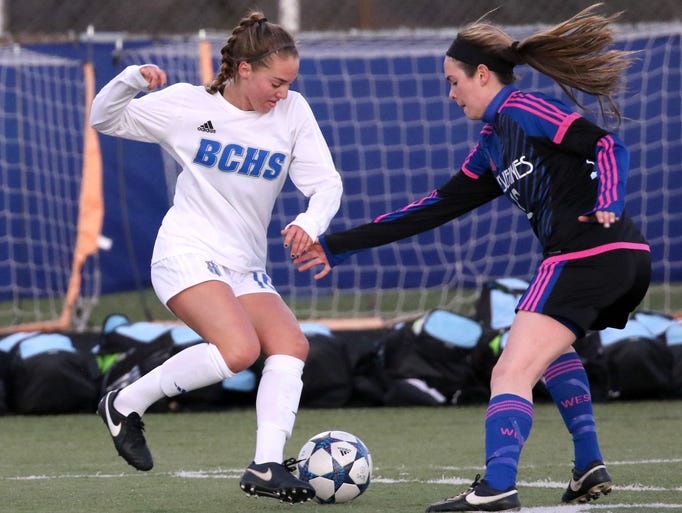 Brookfield Central's Sarah Knopp controls the ball