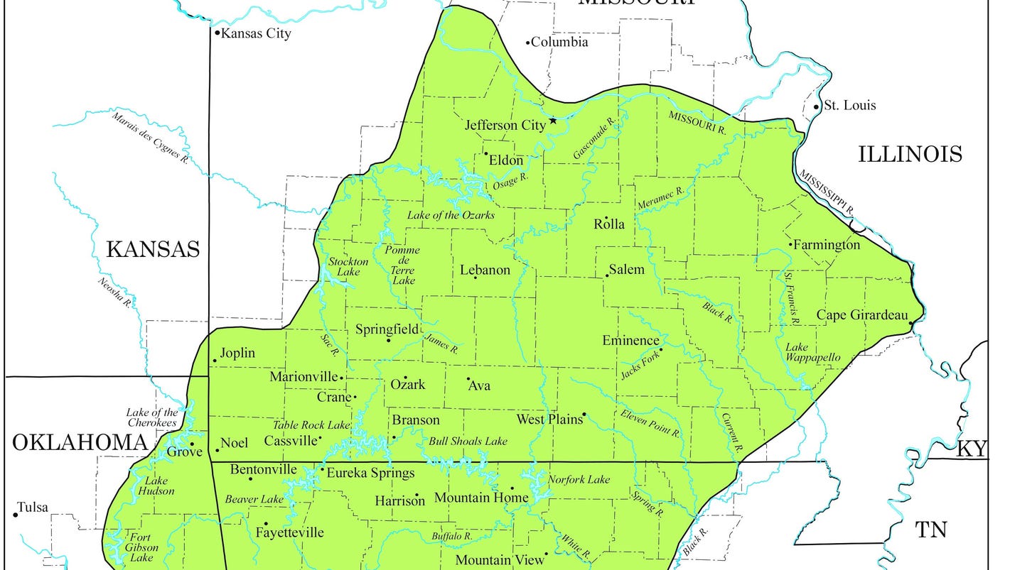 What are the boundaries of "the Ozarks?" You'd be surprised.