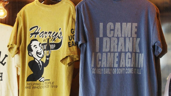 These are a couple of the T-shirts at Harry Chocolate Shop  at 329 West State  St. in West Lafayette IN. Harry's is a very well known watering hole for Purdue students.