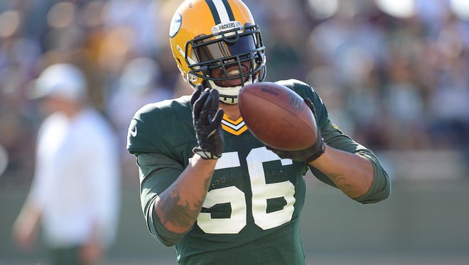 Linebacker Julius Peppers (56) during Green Bay Packers Training Camp at Ray Nitschke Field August 3, 2015.