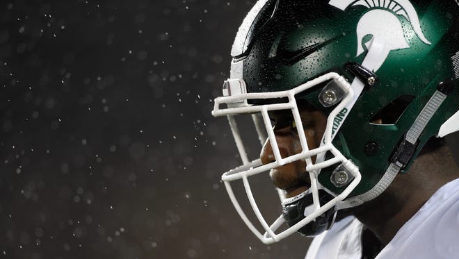 MINNEAPOLIS, MN - OCTOBER 14: David Dowell #6 of the Michigan State Spartans looks on before the game against the Minnesota Golden Gophers on October 14, 2017 at TCF Bank Stadium in Minneapolis, Minnesota. (Photo by Hannah Foslien/Getty Images)