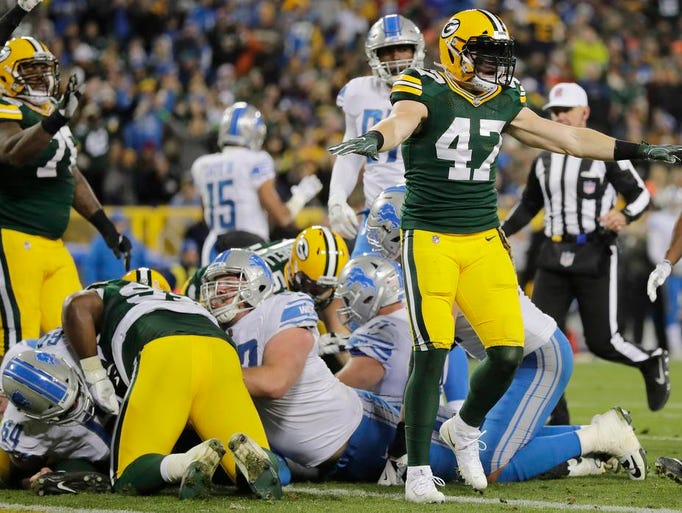 Green Bay Packers inside linebacker Jake Ryan (47)