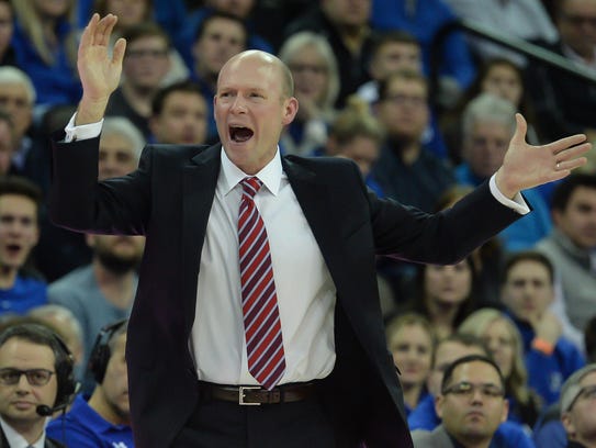 Seton Hall Pirates head coach Kevin Willard reacts