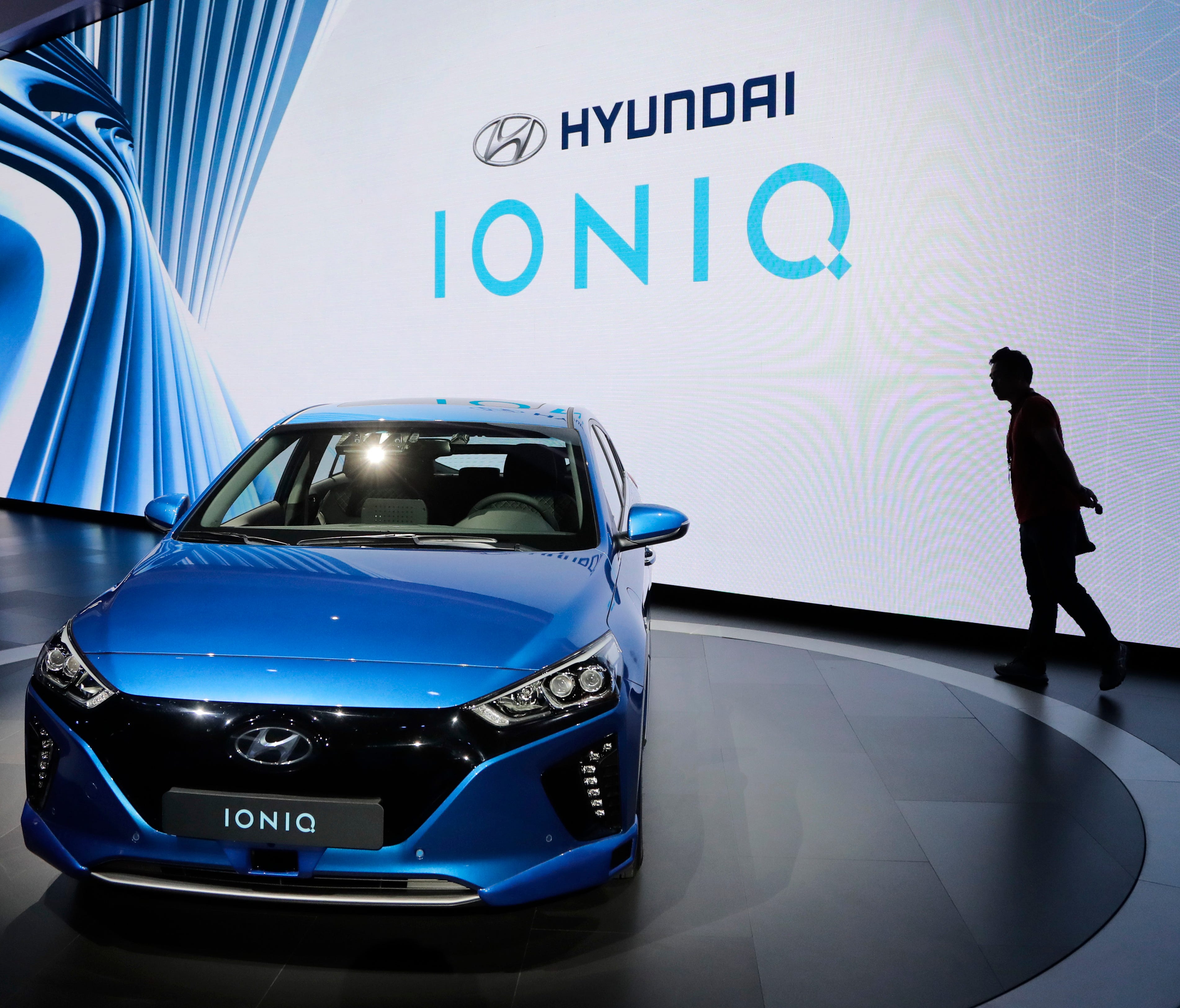The 2017 Hyundai Ioniq Electric on display
