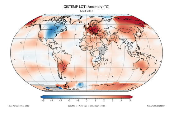 The Earth had its 3rd-warmest April on record, both