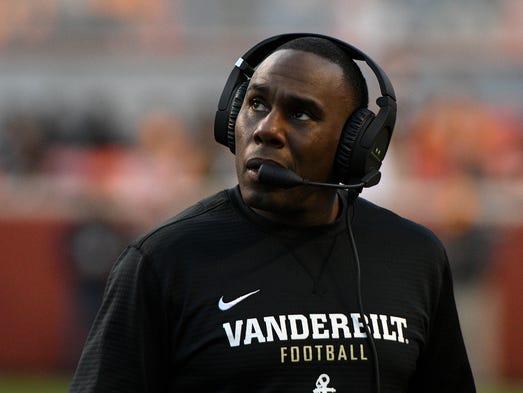 Vanderbilt Head Coach Derek Mason during second quarter