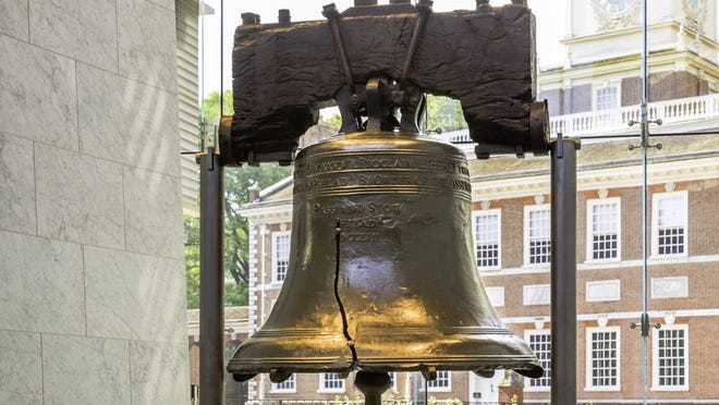 The Liberty Bell in Philadelphia.