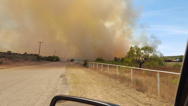 View of the Ratliff Road Fire south of Big Spring on Monday.