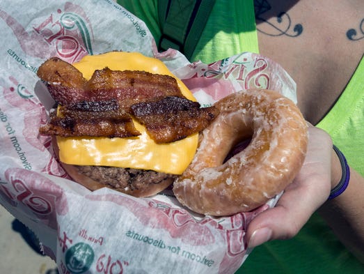 The donut cheeseburger was originally served at the