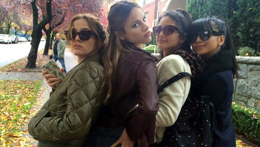 This image released by the Sundance Institute shows, from left, Zoey Deutch, Halston Sage, Medalion Rahimi and Cynthy Wu in a scene from, "Before I Fall," a film by Ry Russo-Young. The film is an official selection of the Premieres program at the 2017 Sundance Film Festival.