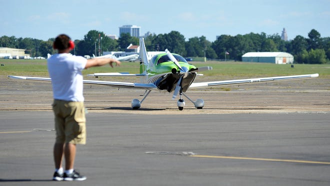 A plane taxies into Hawkins Field Airport in Jackson in a file photo.