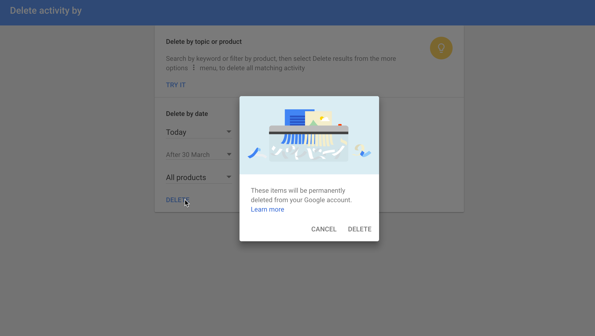 the download of my google data was even