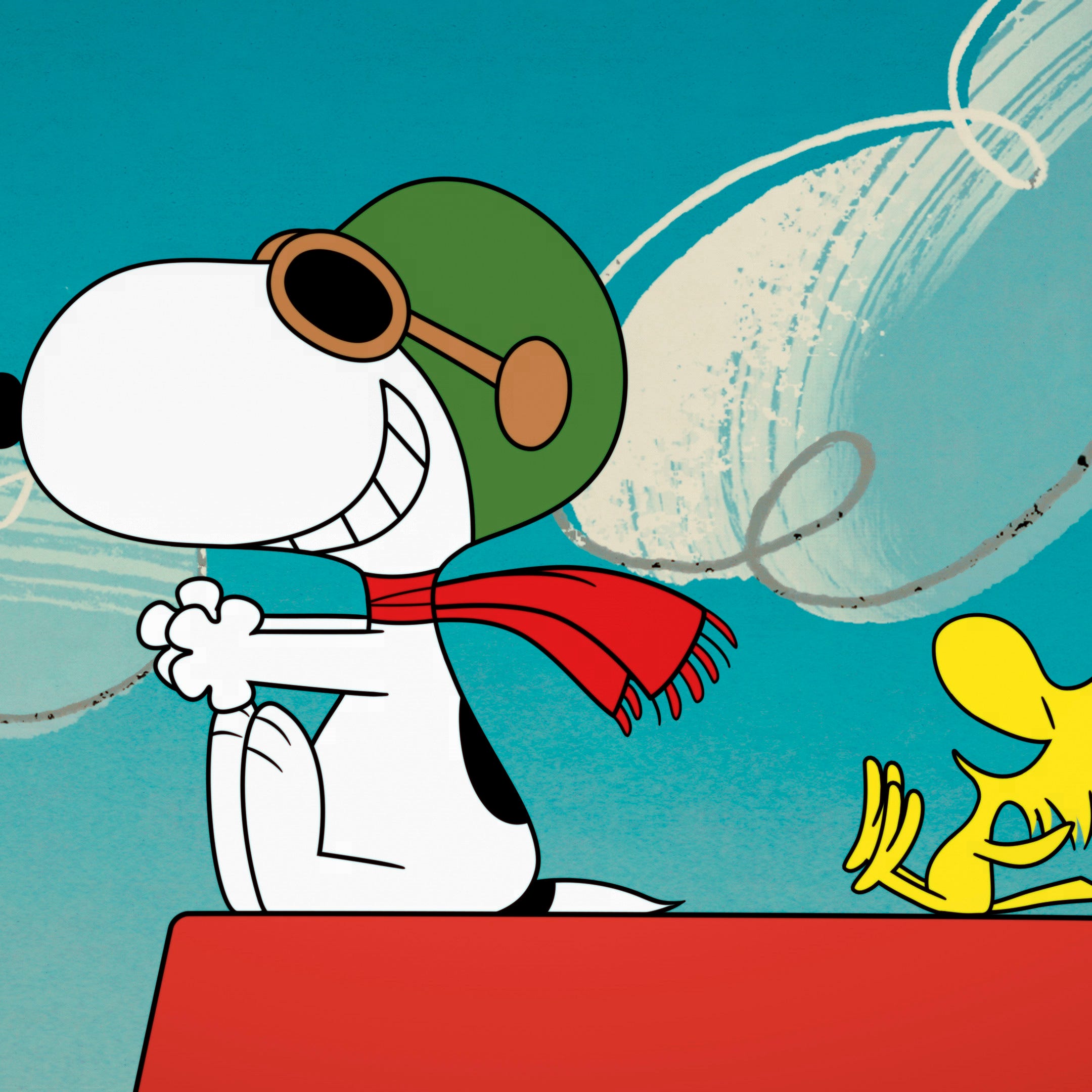 ABOVE: Animated characters Snoopy, left, and Woodstock appear in a scene from the original series 
