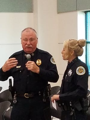 Metro police Chief Steve Anderson commends South Precinct Officer Madison Meiss for helping save the life of a 5-day-old boy last week.
