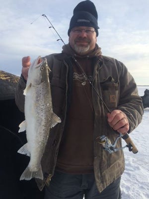Caught on Lake Superior with guide Jeff Evans in February 2015.