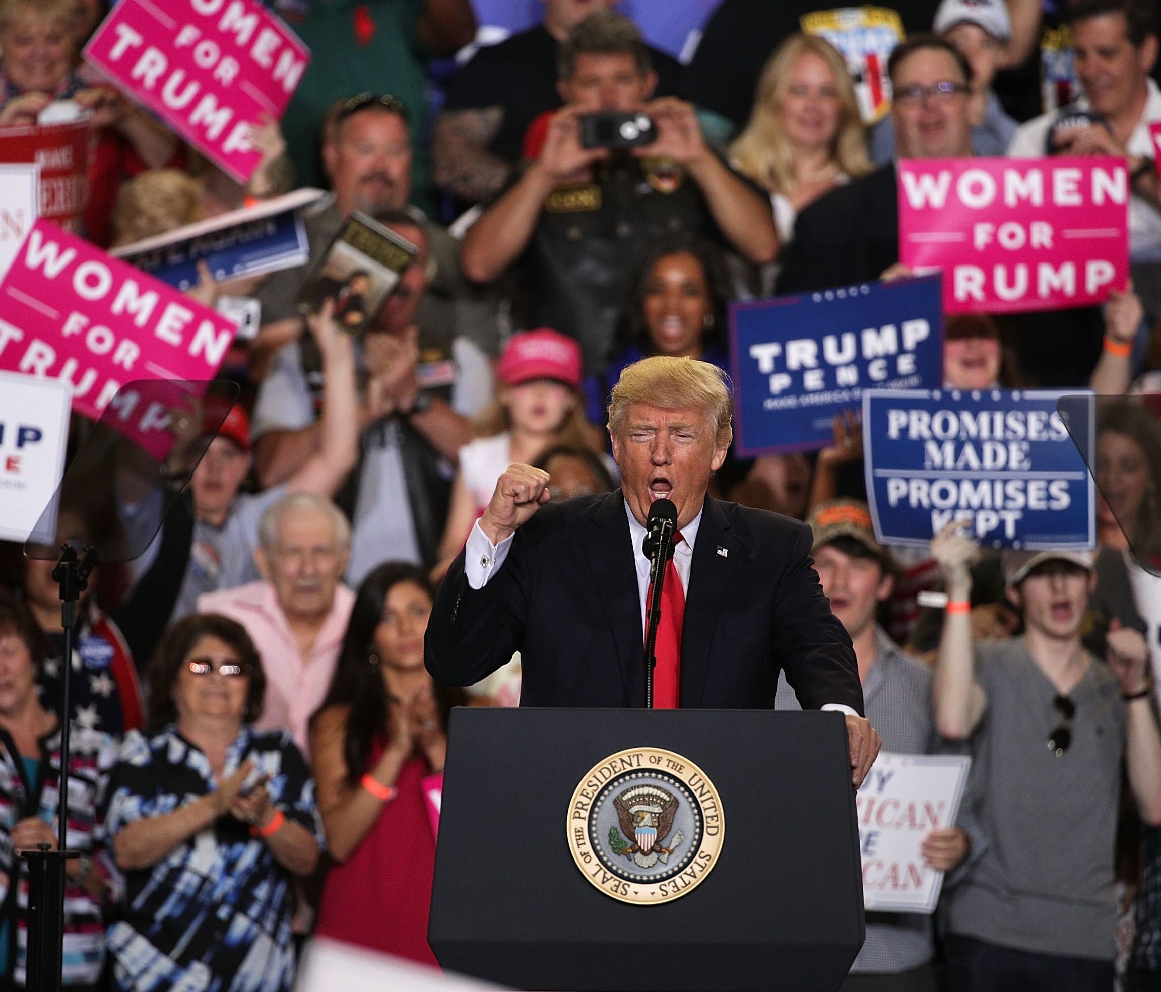 President Trump at a rally on April 29,2017.