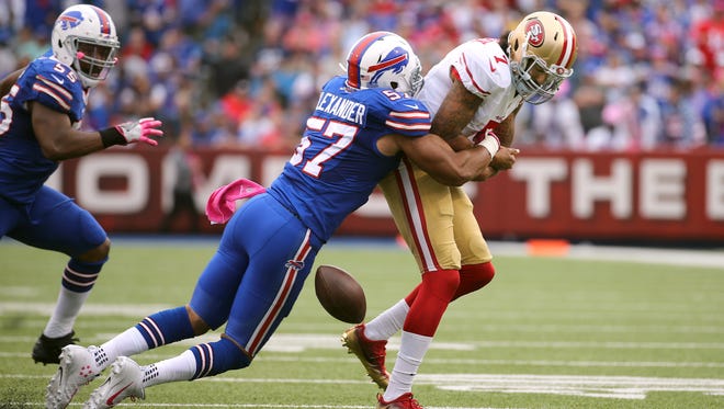 Lorenzo Alexander was named the AFC's defensive player of the month for October.