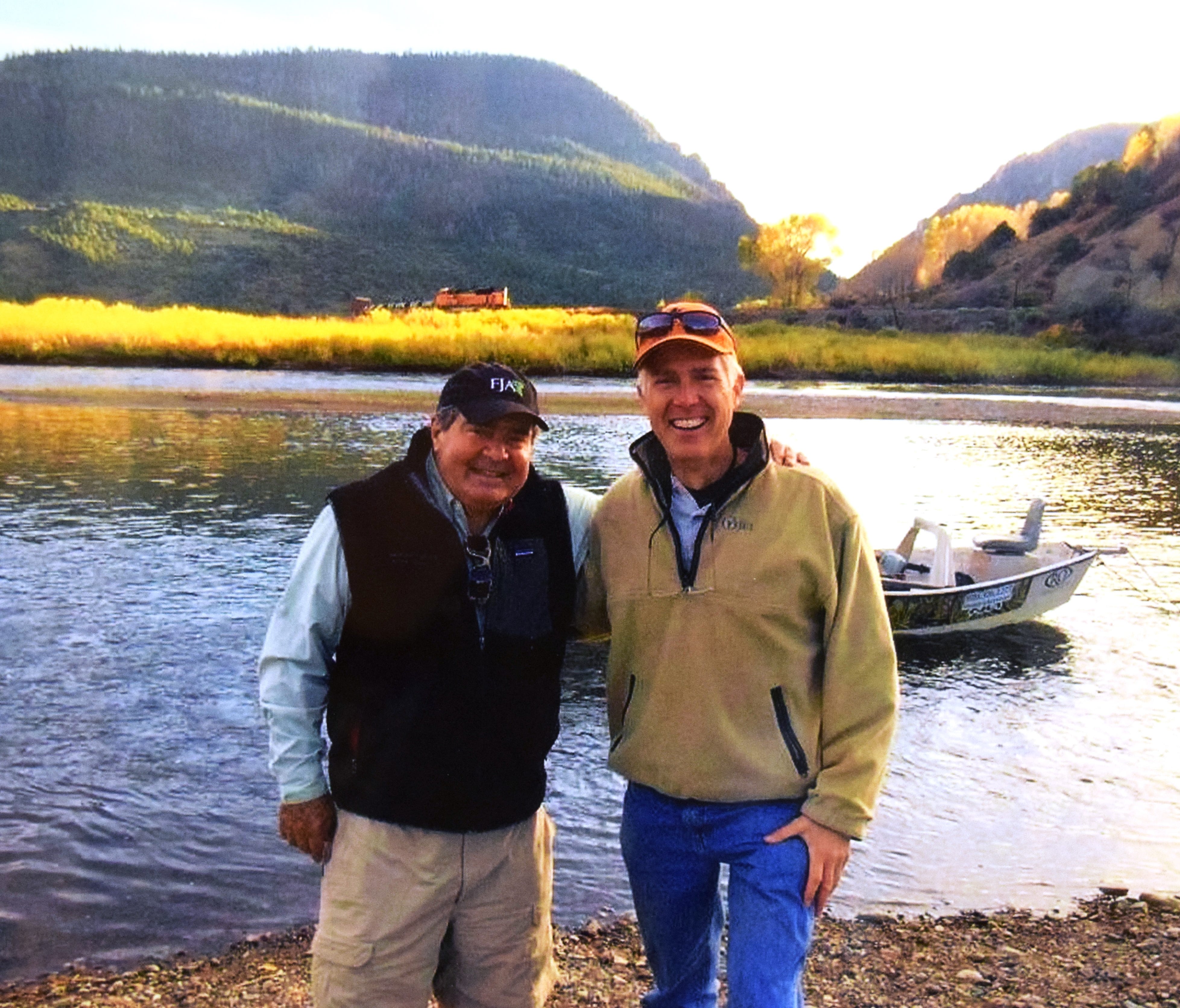 The late Justice Antonin Scalia and Judge Neil Gorsuch, who is in line to be his successor, on the Colorado River during a fishing trip.