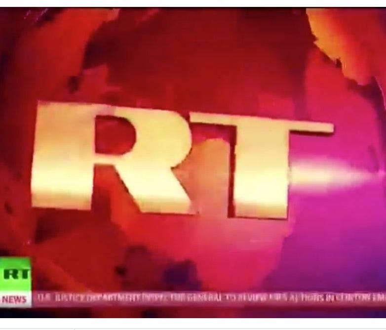 A screen grab of Russia Today broadcast on C-SPAN.