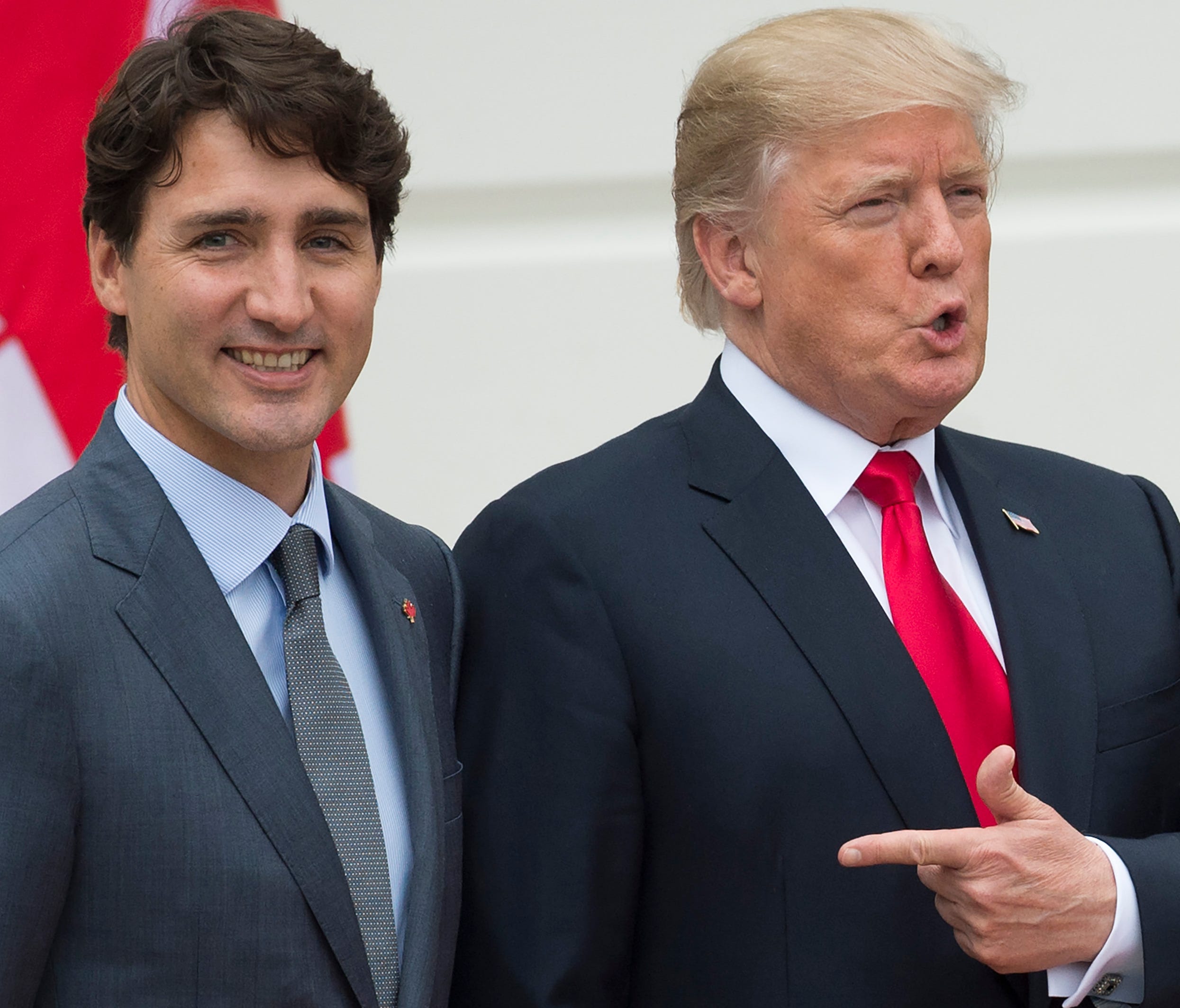 President Trump welcomes Canadian Prime Minister Justin Trudeau at the White House in Washington, D.C., on Oct. 11, 2017.