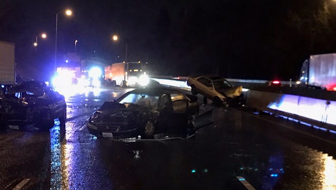 Crashes on Interstate 5 early Friday in Portland.