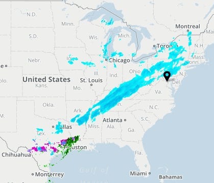 USA TODAY Weather showed a winter weather system moving across the United States on Tuesday, Jan. 16, 2018.