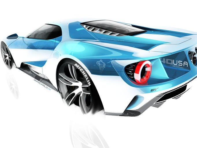 Concept art of the 2017 Ford GT supercar.